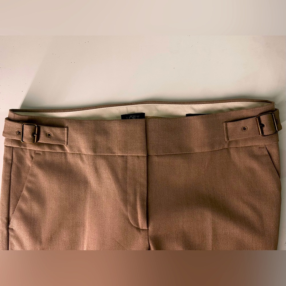 LOFT Tan Julie Trouser Pants Tailored Elegance - Picture 3 of 6